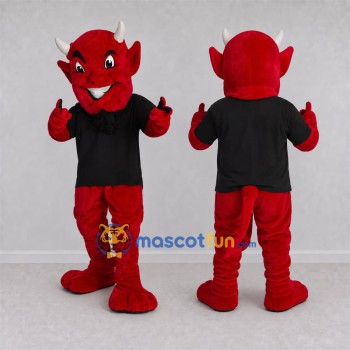 Custom Red Devil Mascot Costume Adult Full Body Suit for Halloween Events