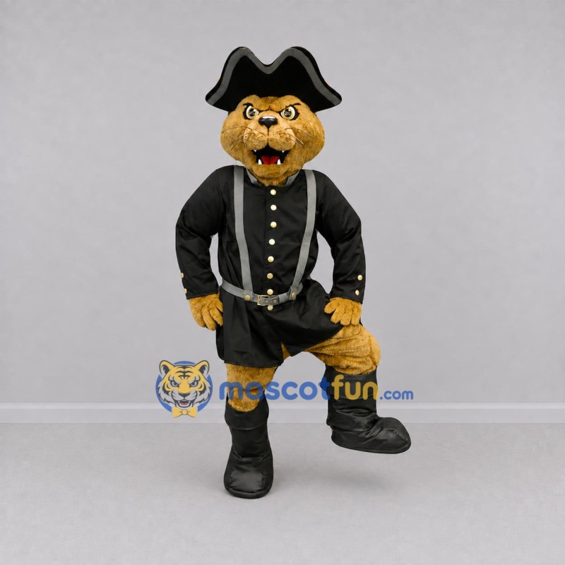 Custom Brown Cat Pirate Mascot Costume Adult Full Body Suit for Parades Custom Brown Cat Pirate Mascot Costume Adult Full Body Suit for Parades