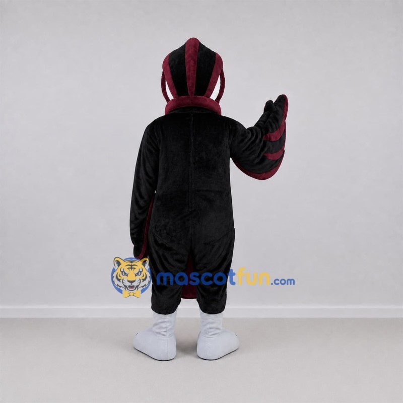 Custom Black and Burgundy Bird Mascot Costume Adult Full Body Suit for Sports Events Custom Black and Burgundy Bird Mascot Costume Adult Full Body Suit for Sports Events