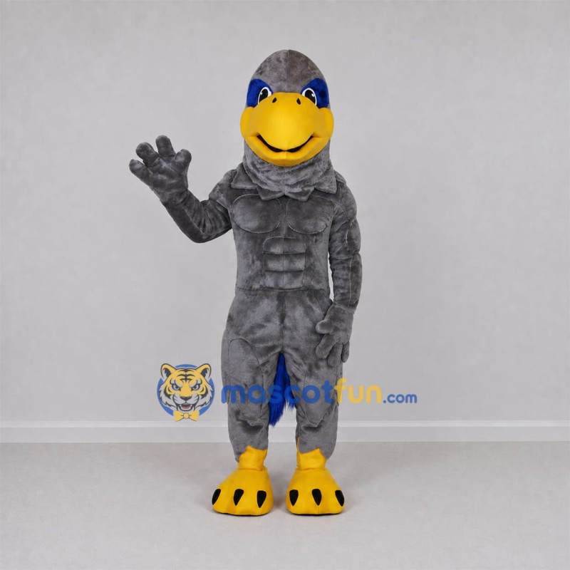 Custom Gray Bird Mascot Costume Adult Full Body Suit for Sports Events