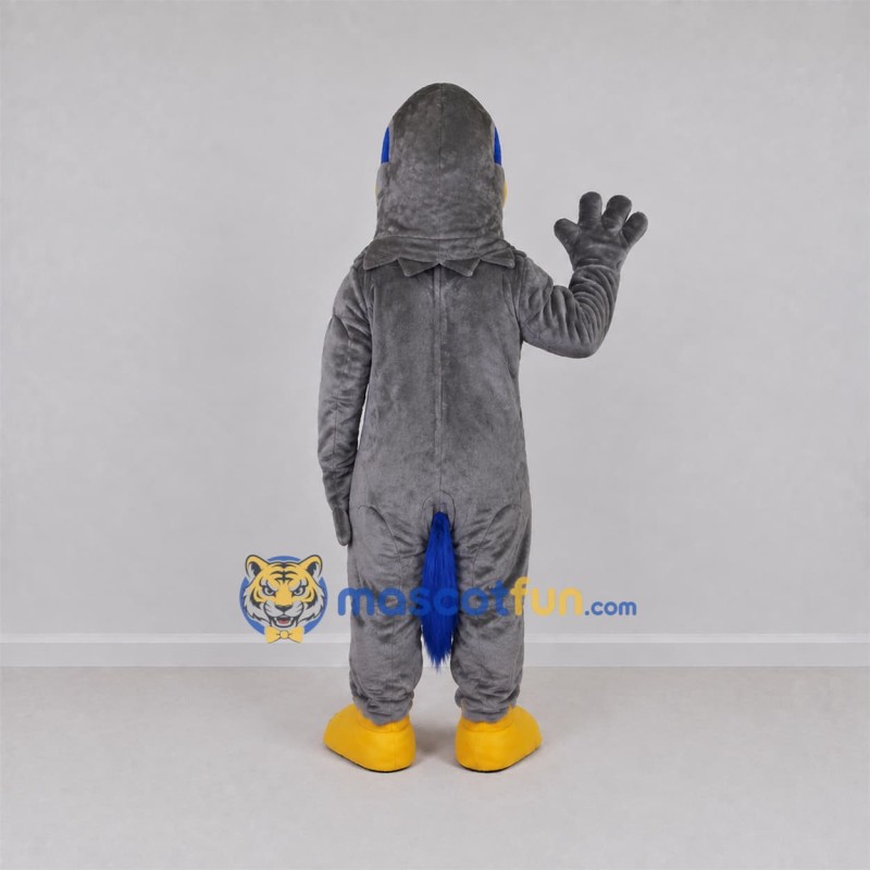 Custom Gray Bird Mascot Costume Adult Full Body Suit for Sports Events