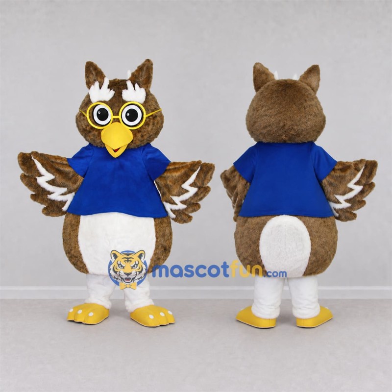 Custom Brown Owl Mascot Costume Adult Full Body Suit for School Events Custom Brown Owl Mascot Costume Adult Full Body Suit for School Events