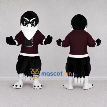 Custom Black and White Bird Mascot Costume Adult Full Body Suit for School Events
