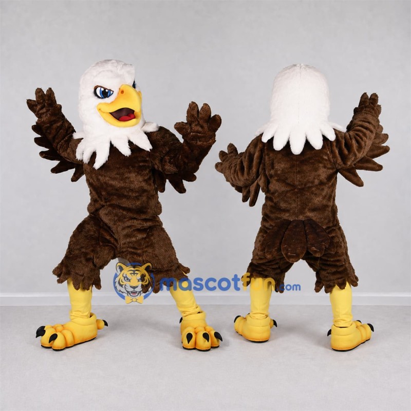 Custom Brown and White Bald Eagle Mascot Costume Adult Full Body Suit for Sports Events Custom Brown and White Bald Eagle Mascot Costume Adult Full Body Suit for Sports Events