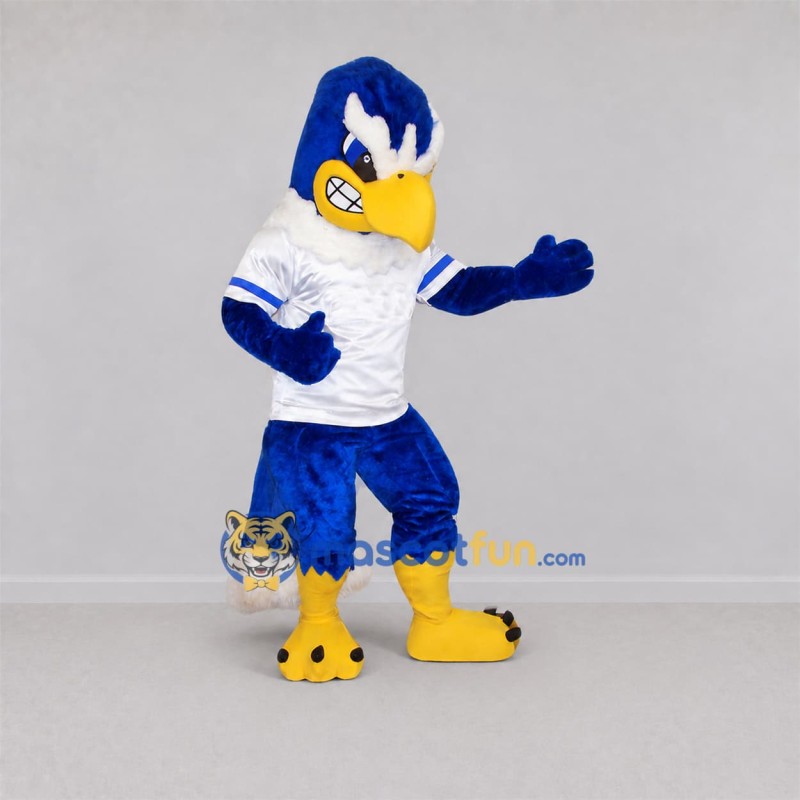 Custom Blue and White Bird Mascot Costume Adult Full Body Suit for Sports Events Custom Blue and White Bird Mascot Costume Adult Full Body Suit for Sports Events