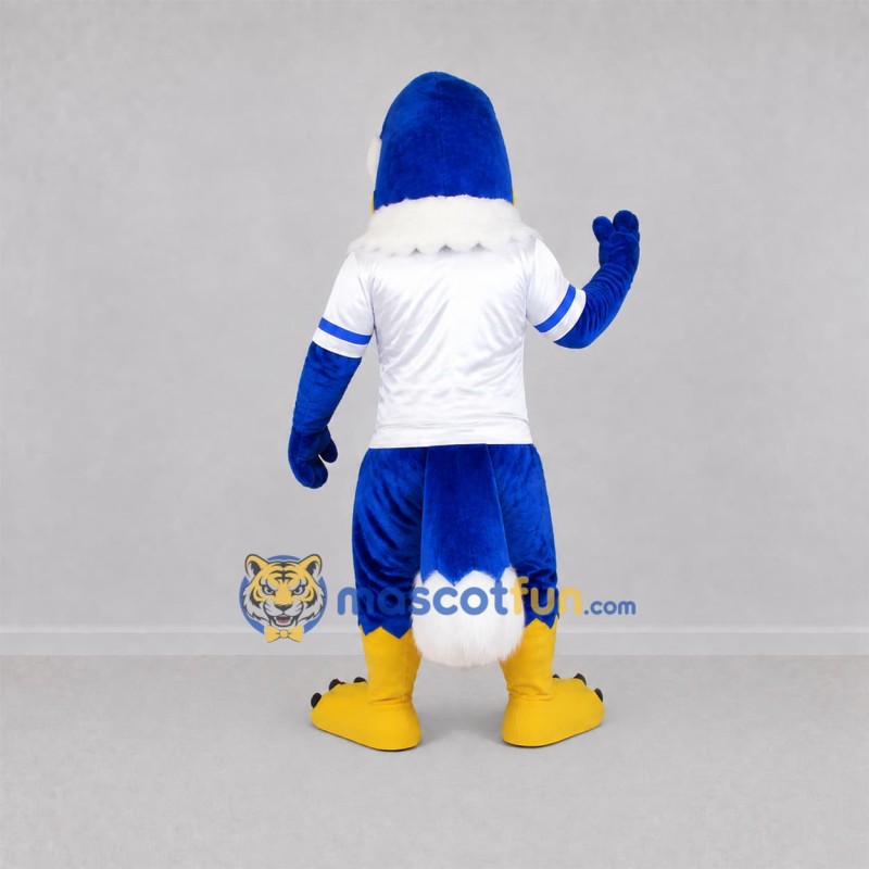 Custom Blue and White Bird Mascot Costume Adult Full Body Suit for Sports Events Custom Blue and White Bird Mascot Costume Adult Full Body Suit for Sports Events