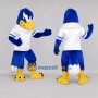 Custom Blue and White Bird Mascot Costume Adult Full Body Suit for Sports Events