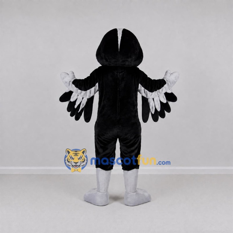 Custom Black and Gray Bird Mascot Costume Adult Full Body Suit for School Events Custom Black and Gray Bird Mascot Costume Adult Full Body Suit for School Events