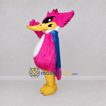Custom Pink Superhero Bird Mascot Costume Adult Full Body Suit for Themed Parties