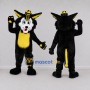 Custom Black and Yellow Cat Mascot Costume Adult Full Body Suit for School Events