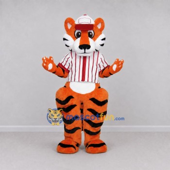 Custom Orange and Black Baseball Tiger Mascot Costume Adult Full Body Suit for Baseball Games Custom Orange and Black Baseball Tiger Mascot Costume Adult Full Body Suit for Baseball Games