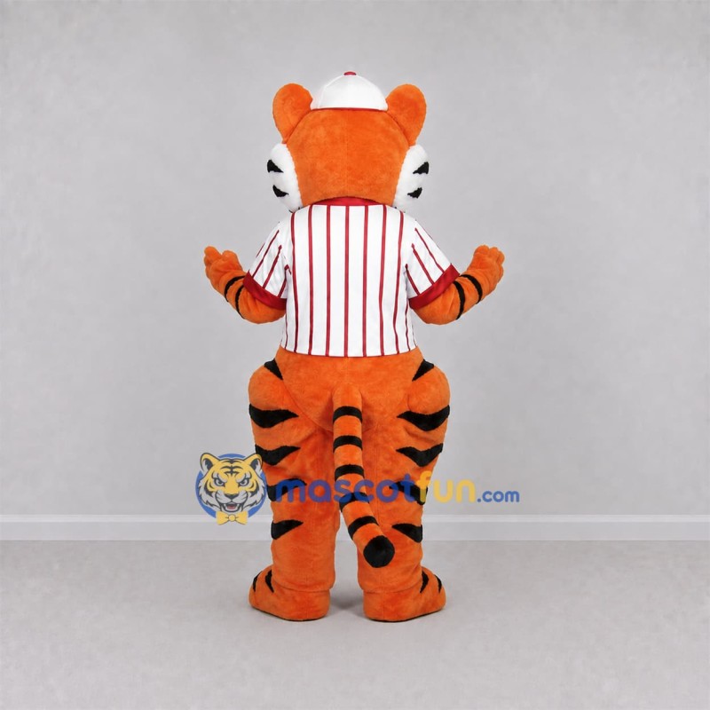 Custom Orange and Black Baseball Tiger Mascot Costume Adult Full Body Suit for Baseball Games Custom Orange and Black Baseball Tiger Mascot Costume Adult Full Body Suit for Baseball Games