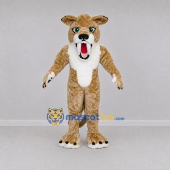 Custom Tan Saber-Toothed Cat Mascot Costume Adult Full Body Suit for Prehistoric Events Custom Tan Saber-Toothed Cat Mascot Costume Adult Full Body Suit for Prehistoric Events