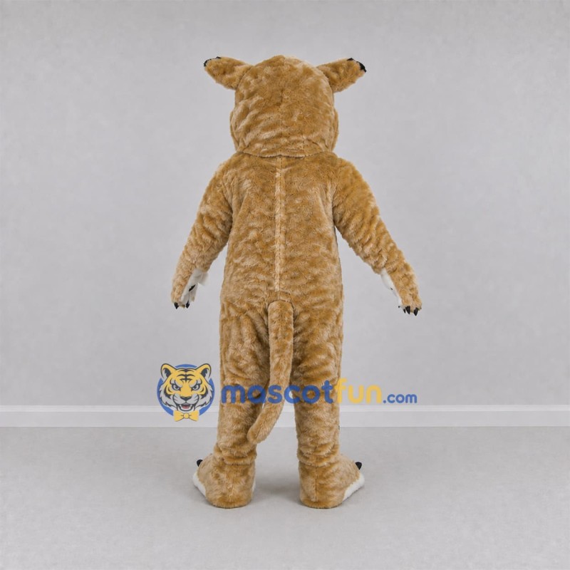 Custom Tan Saber-Toothed Cat Mascot Costume Adult Full Body Suit for Prehistoric Events Custom Tan Saber-Toothed Cat Mascot Costume Adult Full Body Suit for Prehistoric Events
