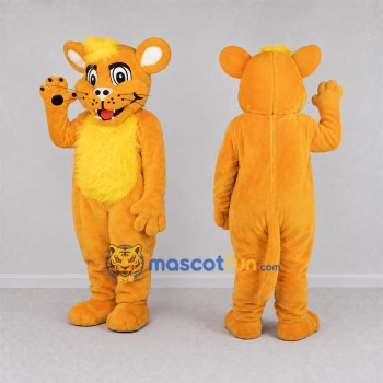 Custom Orange and Yellow Cat Mascot Costume Adult Full Body Suit for Birthday Parties