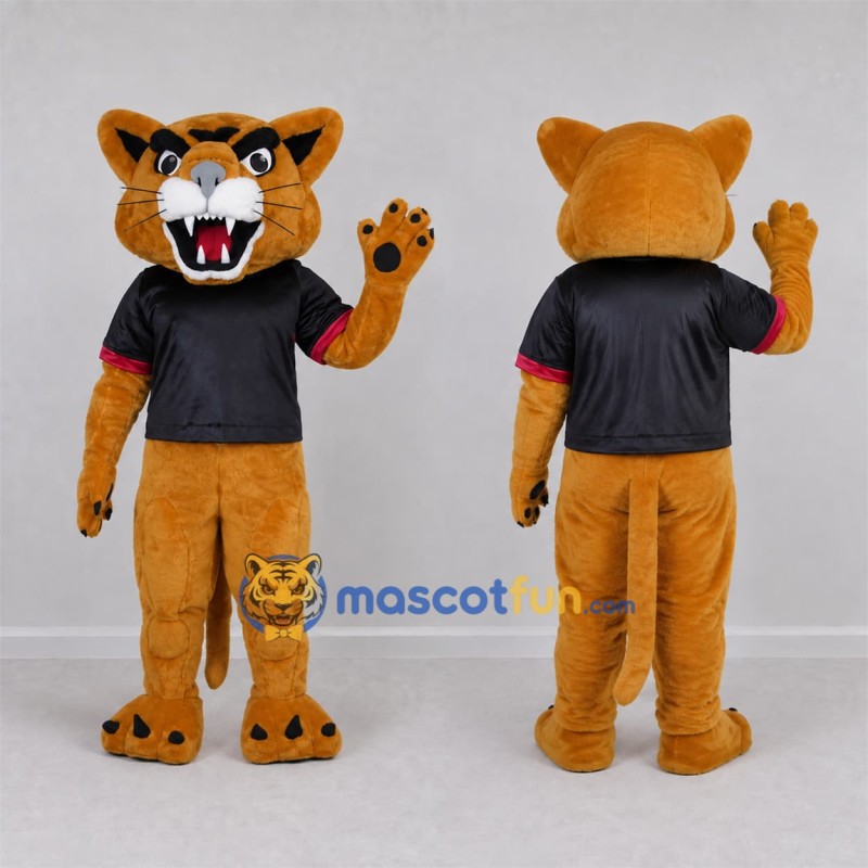 Custom Tan Wildcat Mascot Costume Adult Full Body Suit for Sports Events Custom Tan Wildcat Mascot Costume Adult Full Body Suit for Sports Events