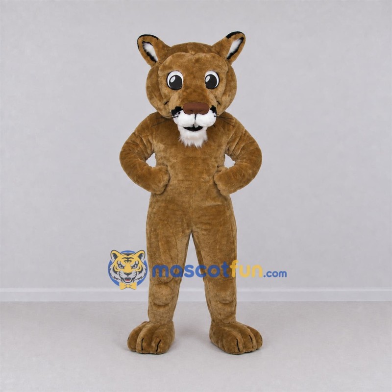 Custom Brown Cougar Mascot Costume Adult Full Body Suit for School Events Custom Brown Cougar Mascot Costume Adult Full Body Suit for School Events