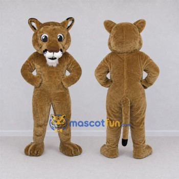 Custom Brown Cougar Mascot Costume Adult Full Body Suit for School Events