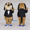 Custom Brown Tuxedo Dog Mascot Costume Adult Full Body Suit for Welcome Events