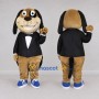Custom Brown Tuxedo Dog Mascot Costume Adult Full Body Suit for Welcome Events