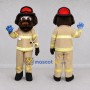 Custom Brown Firefighter Dog Mascot Costume Adult Full Body Suit for Fire Safety Events