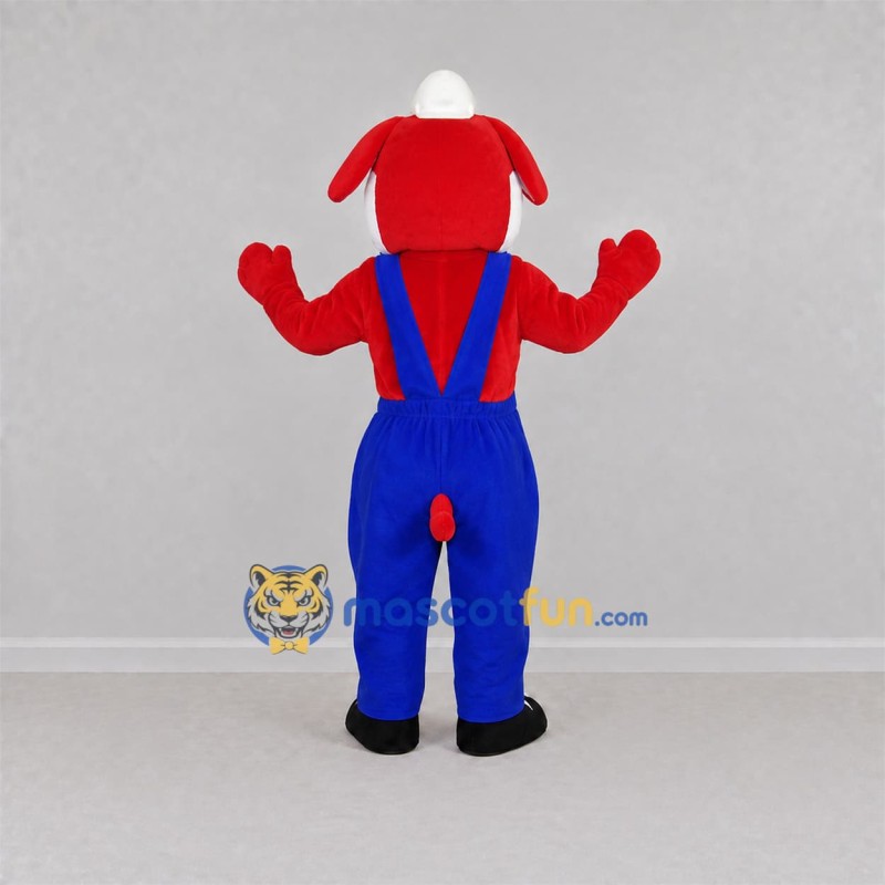 Custom Red and White Dog Mascot Costume Adult Full Body Suit for Community Events Custom Red and White Dog Mascot Costume Adult Full Body Suit for Community Events