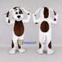 Custom White and Brown Dog Mascot Costume Adult Full Body Suit for Pet Adoption Events