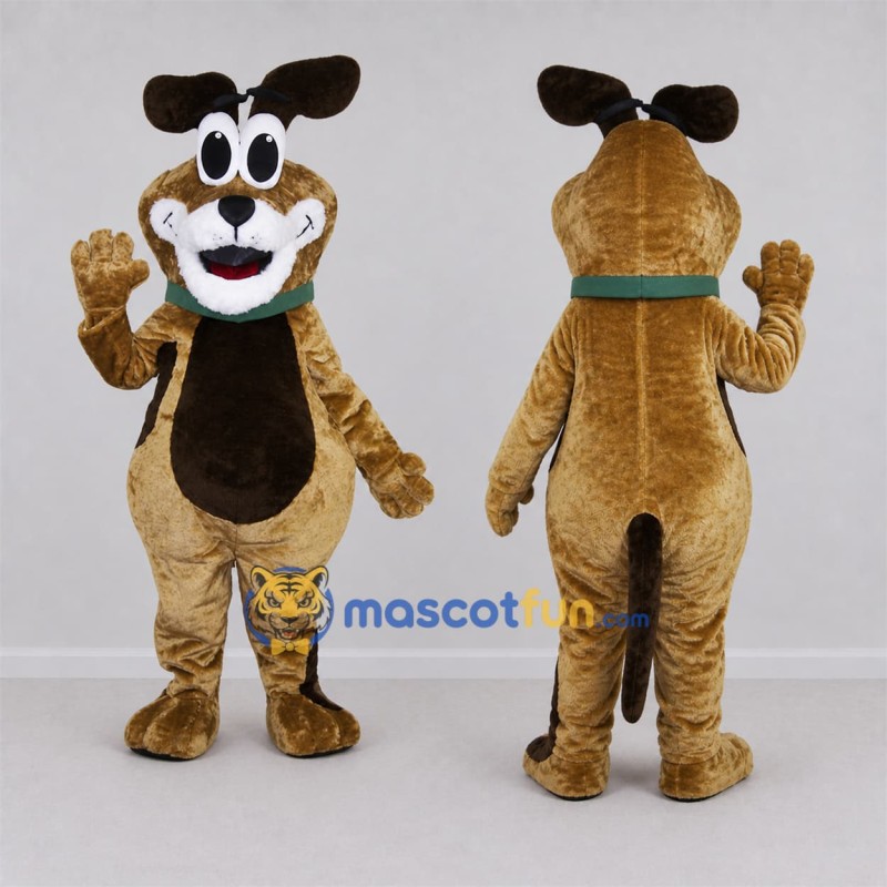 Custom Brown Dog Mascot Costume Adult Full Body Suit for School Events