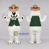 Custom White Cowboy Dog Mascot Costume Adult Full Body Suit for Western Themed Events Custom White Cowboy Dog Mascot Costume Adult Full Body Suit for Western Themed Events