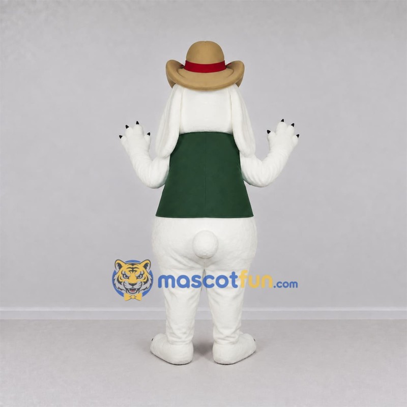 Custom White Cowboy Dog Mascot Costume Adult Full Body Suit for Western Themed Events Custom White Cowboy Dog Mascot Costume Adult Full Body Suit for Western Themed Events
