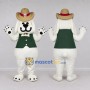 Custom White Cowboy Dog Mascot Costume Adult Full Body Suit for Western Themed Events