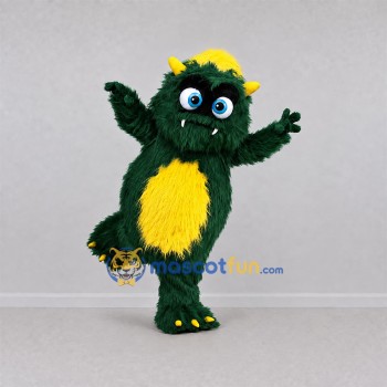 Custom Green and Yellow Furry Monster Mascot Costume Adult Full Body Suit for Halloween Events