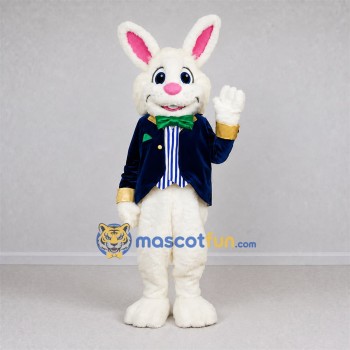 Custom White Bunny Mascot Costume Adult Full Body Suit for Easter Events Custom White Bunny Mascot Costume Adult Full Body Suit for Easter Events