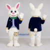 Custom White Bunny Mascot Costume Adult Full Body Suit for Easter Events Custom White Bunny Mascot Costume Adult Full Body Suit for Easter Events