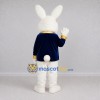 Custom White Bunny Mascot Costume Adult Full Body Suit for Easter Events Custom White Bunny Mascot Costume Adult Full Body Suit for Easter Events