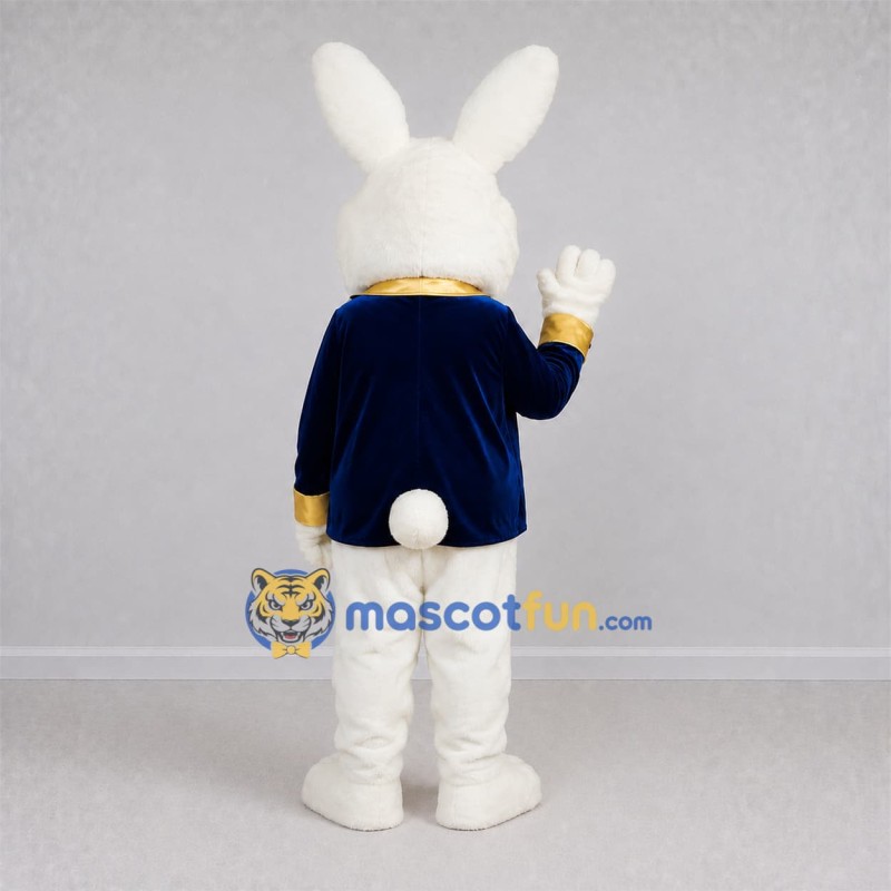 Custom White Bunny Mascot Costume Adult Full Body Suit for Easter Events Custom White Bunny Mascot Costume Adult Full Body Suit for Easter Events