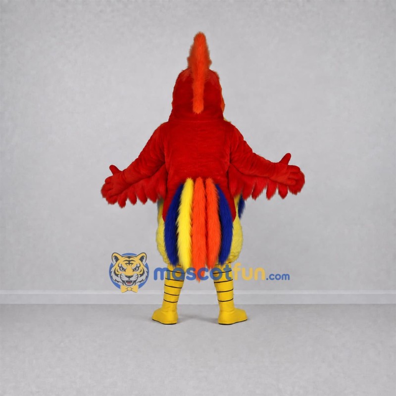 Custom Red and Yellow Rooster Mascot Costume Adult Full Body Suit for Farm Events
