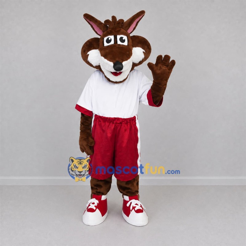 Custom Brown and White Fox Mascot Costume Adult Full Body Suit for Sports Events Custom Brown and White Fox Mascot Costume Adult Full Body Suit for Sports Events