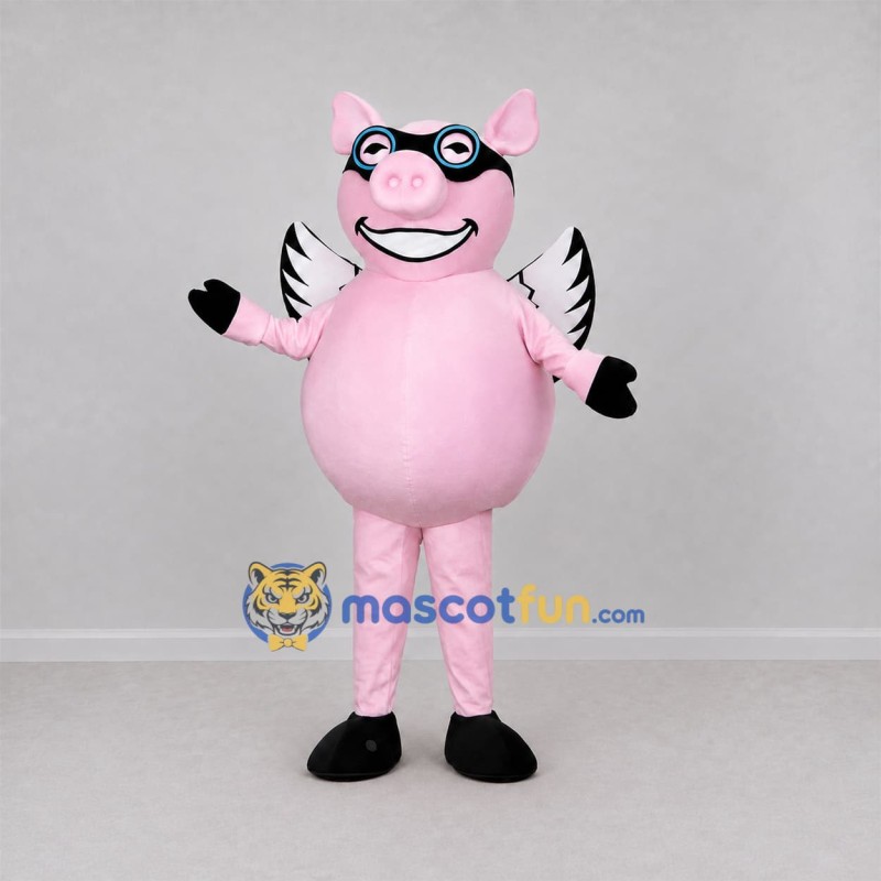 Custom Pink Flying Pig Mascot Costume Adult Full Body Suit for Themed Parties Custom Pink Flying Pig Mascot Costume Adult Full Body Suit for Themed Parties