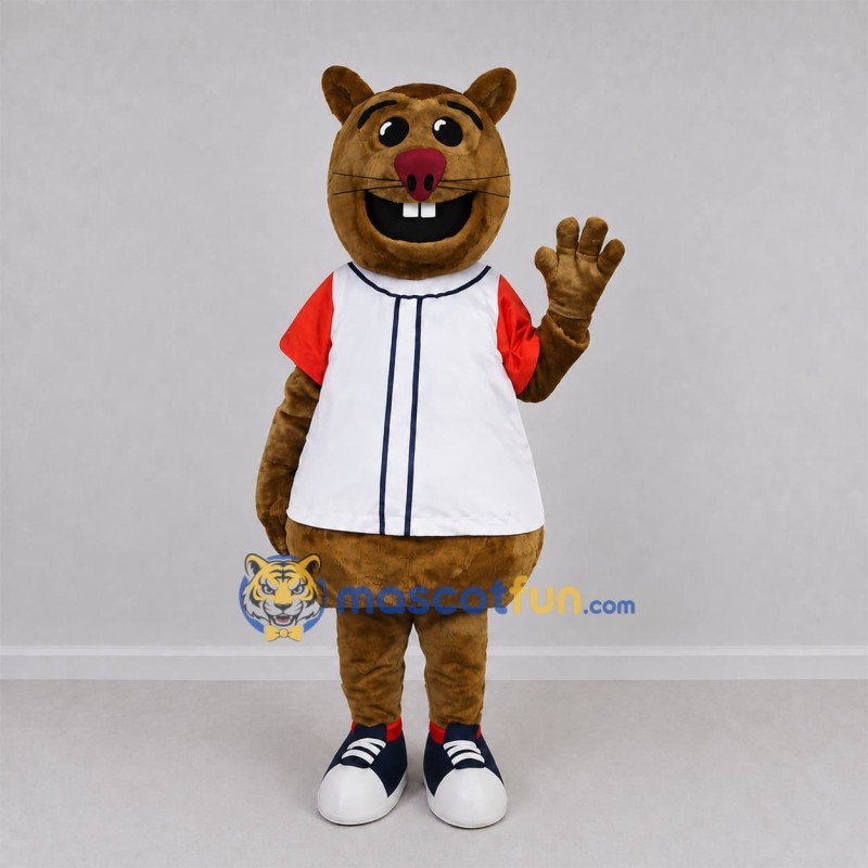 Custom Brown Rodent Mascot Costume Adult Full Body Suit for Sports Events