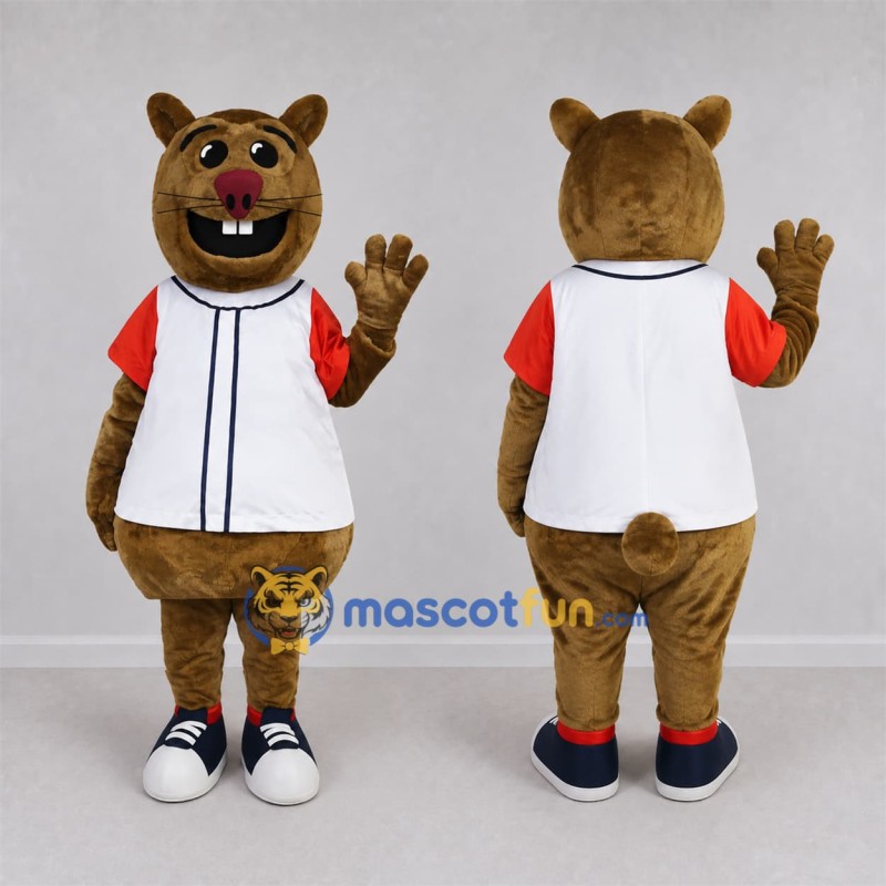 Custom Brown Rodent Mascot Costume Adult Full Body Suit for Sports Events