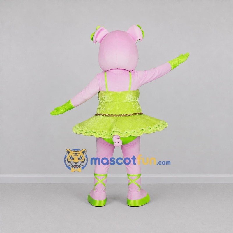 Custom Pink Ballerina Pig Mascot Costume Adult Full Body Suit for Dance Events Custom Pink Ballerina Pig Mascot Costume Adult Full Body Suit for Dance Events