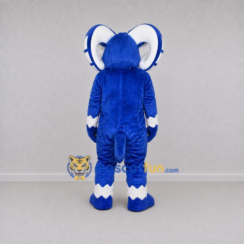 Custom Blue and White Ram Mascot Costume Adult Full Body Suit for Sports Events Custom Blue and White Ram Mascot Costume Adult Full Body Suit for Sports Events