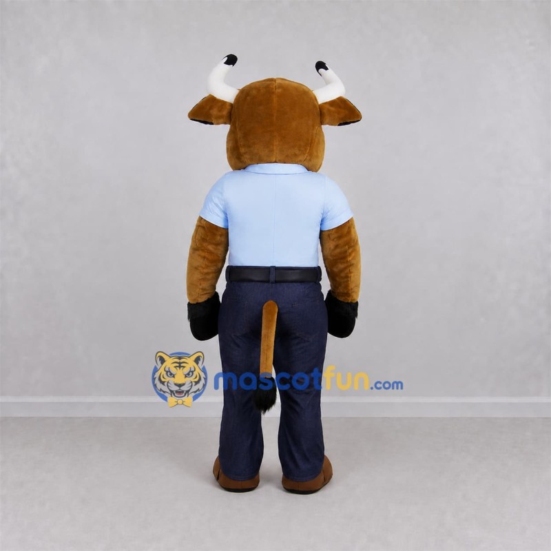 Custom Brown Bull Mascot Costume Adult Full Body Suit for Sports Events