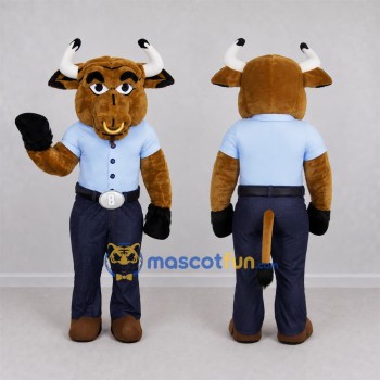 Custom Brown Bull Mascot Costume Adult Full Body Suit for Sports Events