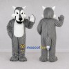 Custom Gray and White Wolf Mascot Costume Adult Full Body Suit for Sports Events Custom Gray and White Wolf Mascot Costume Adult Full Body Suit for Sports Events