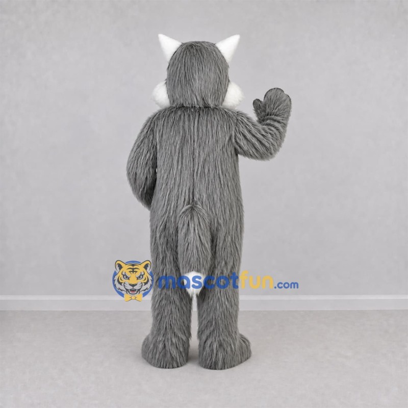 Custom Gray and White Wolf Mascot Costume Adult Full Body Suit for Sports Events Custom Gray and White Wolf Mascot Costume Adult Full Body Suit for Sports Events