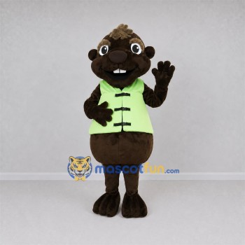 Custom Brown Rodent Mascot Costume Adult Full Body Suit for Water Safety Events