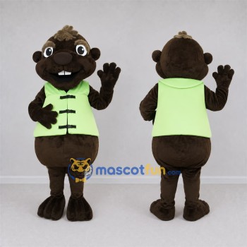 Custom Brown Rodent Mascot Costume Adult Full Body Suit for Water Safety Events