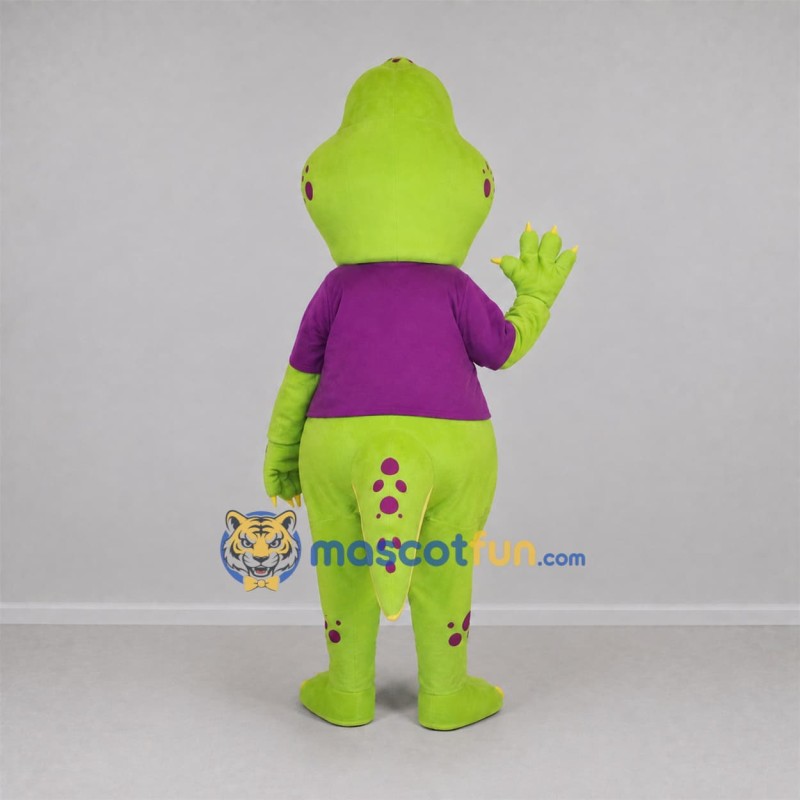 Custom Green and Purple Dinosaur Mascot Costume Adult Full Body Suit for Dinosaur Themed Parties Custom Green and Purple Dinosaur Mascot Costume Adult Full Body Suit for Dinosaur Themed Parties
